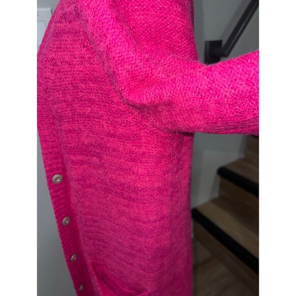 Pilcro Classic Longline Cardigan Sweater Pink Fuchsia XS - Picture 11 of 13